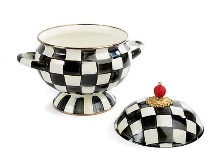 Courtly Check Enamel Tureen