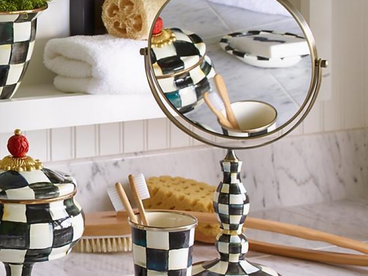 Courtly Check Enamel Vanity Mirror