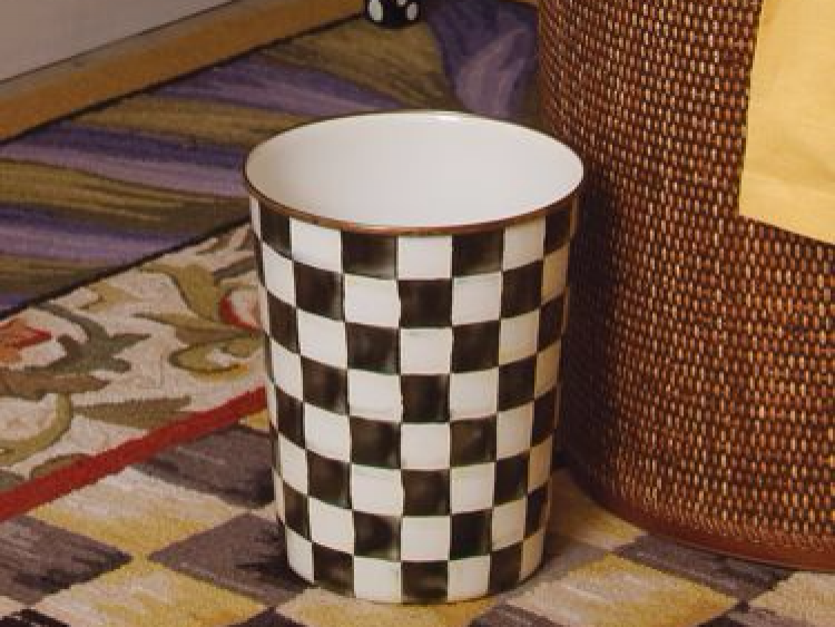 Courtly Check Enamel Waste Bin