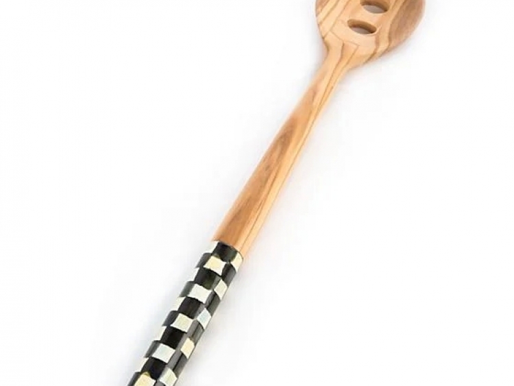 Courtly Check Olivewood Slotted Spoon