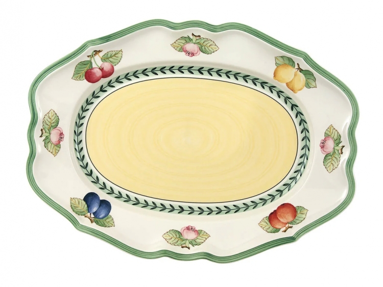 French Garden Oval Servis Tabağı 37 Cm