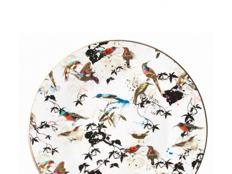 Gardens Birds Kuş Desenli Porselen Servis Tabağı & Supla 32 Cm