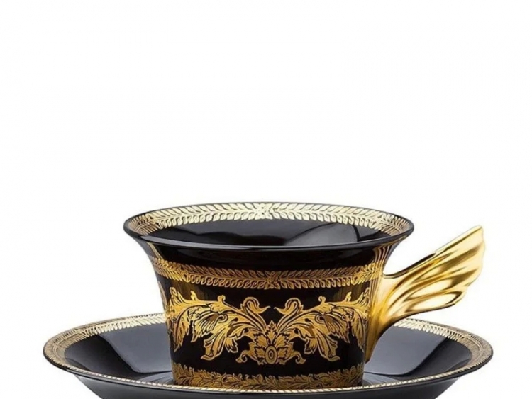 Gold Baroque Tabaklı Çay Fincanı 25.Yıl