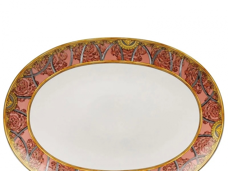 La Scala Del Palazzo Rosa 38 Cm Oval Servis Tabağı