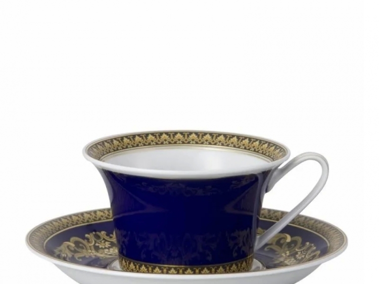 Medusa Blue Tabaklı Çay Fincanı