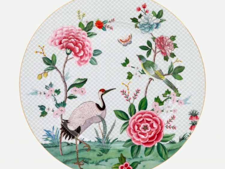 Pip Studio Blushing Birds Beyaz Porselen Yemek Tabağı 26,5 Cm