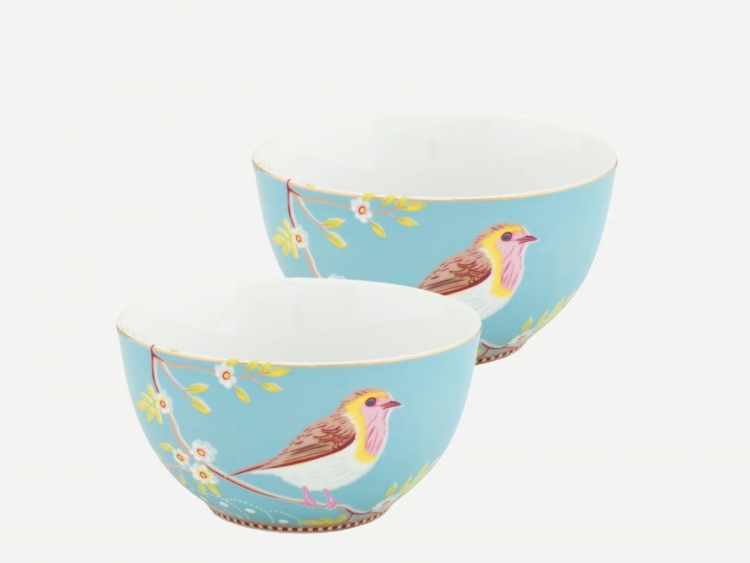 Pip Studio Early Bird Mavi Porselen Kase Seti 15 Cm