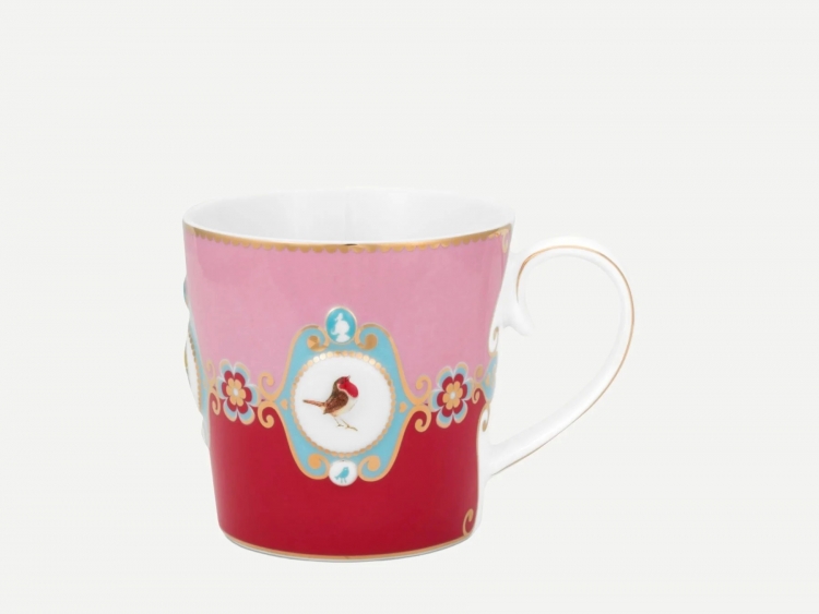 Pip Studio Love Birds Kırmızı Pembe Porselen Kupa 250 Ml