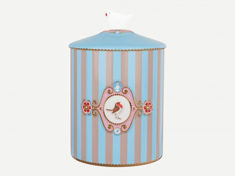 Pip Studio Love Birds Mavi Haki Porselen Saklama Kutusu 1300 Ml