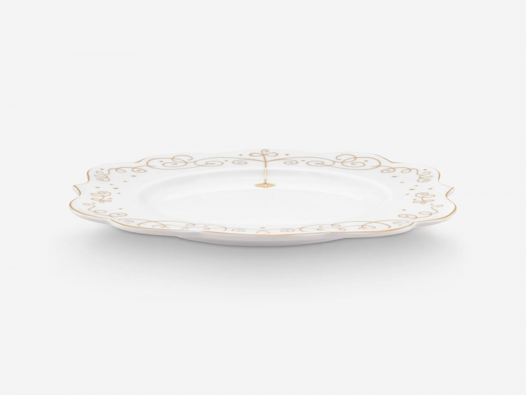 Pip Studio Royal Gold White Beyaz Porselen Pasta Tabağı 17 Cm