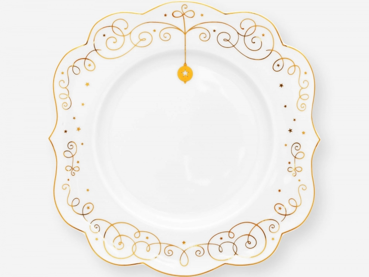 Pip Studio Royal Gold White Beyaz Porselen Pasta Tabağı 17 Cm