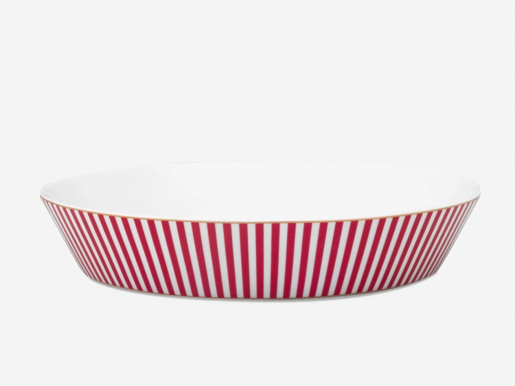 Pip Studio Royal Stripes Pembe Porselen Çukur Tabak 21,5 Cm