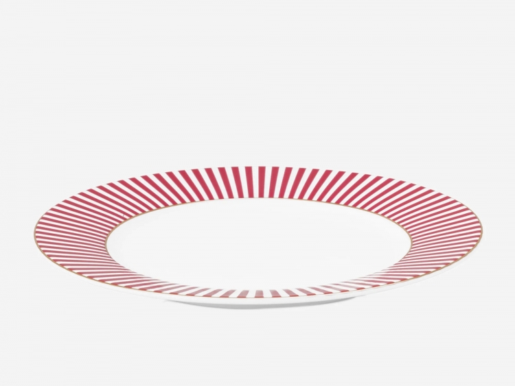 Pip Studio Royal Stripes Pembe Porselen Pasta Tabağı 17 Cm