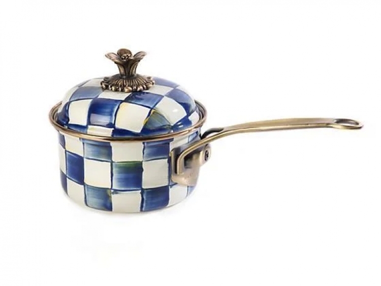 Royal Check Enamel 1 Qt. Saucepan