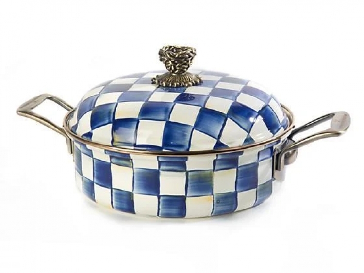 Royal Check Enamel 3 Qt. Casserole