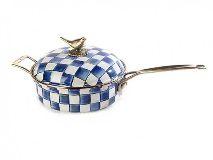 Royal Check Enamel 3 Qt. Saute Pan