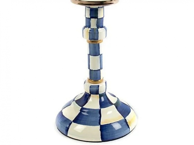 Royal Check Enamel Candlestick - Middling