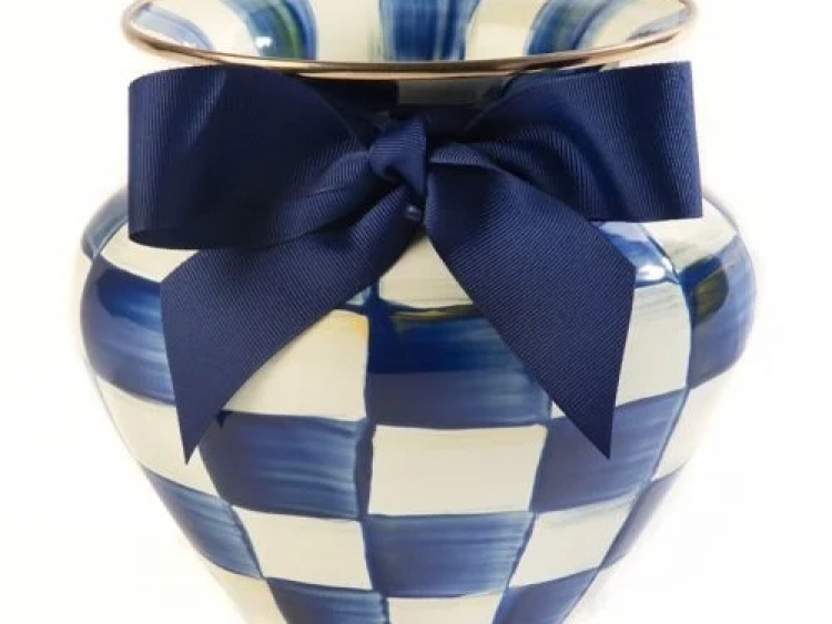 Royal Check Enamel Large Vase