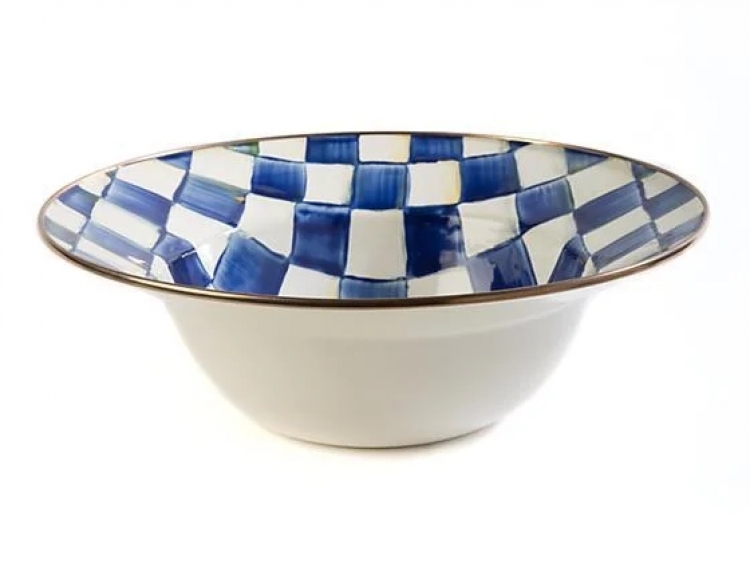 Royal Check Enamel Serving Bowl