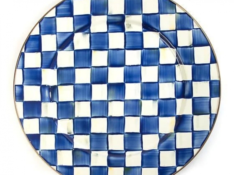 Royal Check Enamel Serving Platter