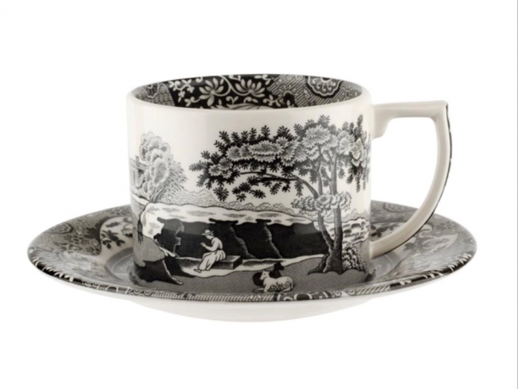 Spode Black Italian Çay Fincanı