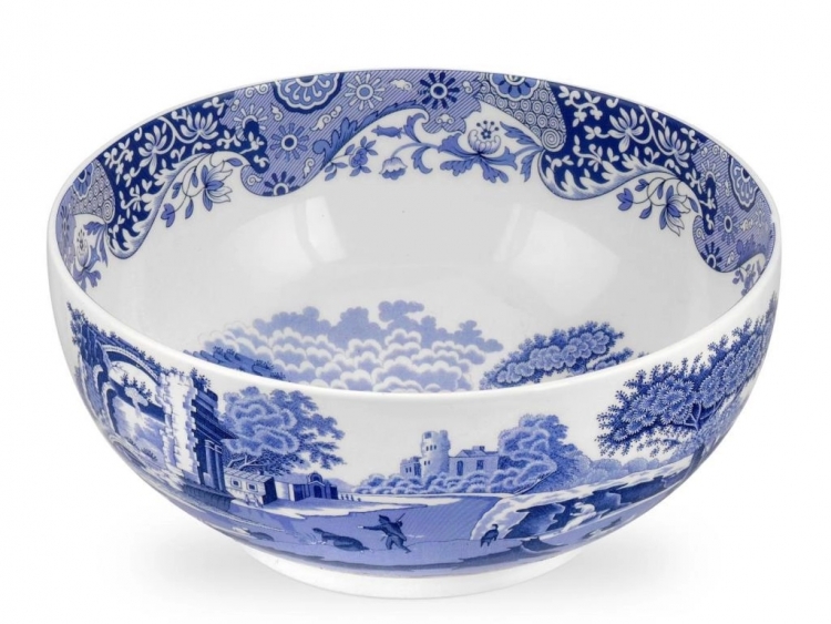 Spode Blue Italian Yuvarlak Salata Servis