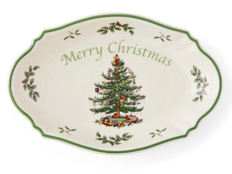 Spode Christmas Tree Oval Servis 28Cm