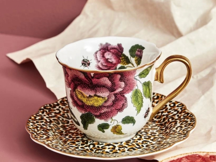 Spode Creatures Of Curiosity Fluted (White/Leopard) Çay Fincanı