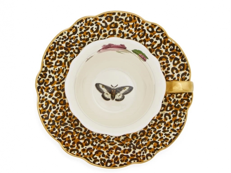 Spode Creatures Of Curiosity Fluted (White/Leopard) Çay Fincanı