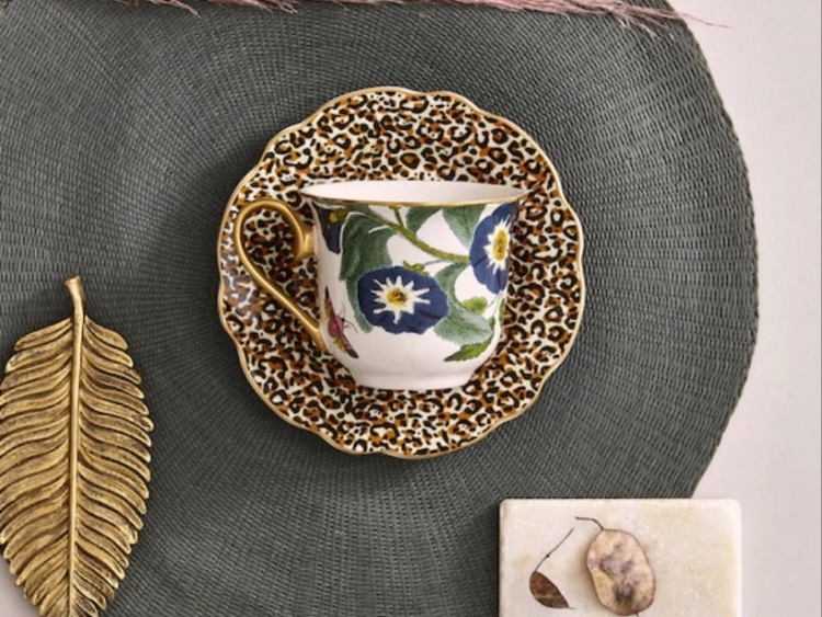 Spode Creatures Of Curiosity Fluted (White/Leopard) Çay Fincanı