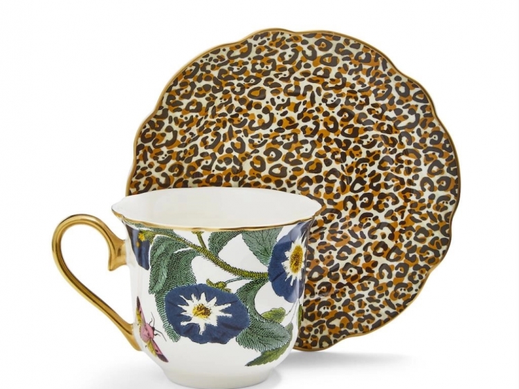 Spode Creatures Of Curiosity Fluted (White/Leopard) Çay Fincanı