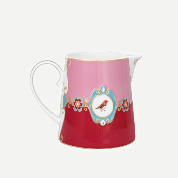 KIRMIZI/PEMBE MADALYON DESENLİ SÜTLÜK