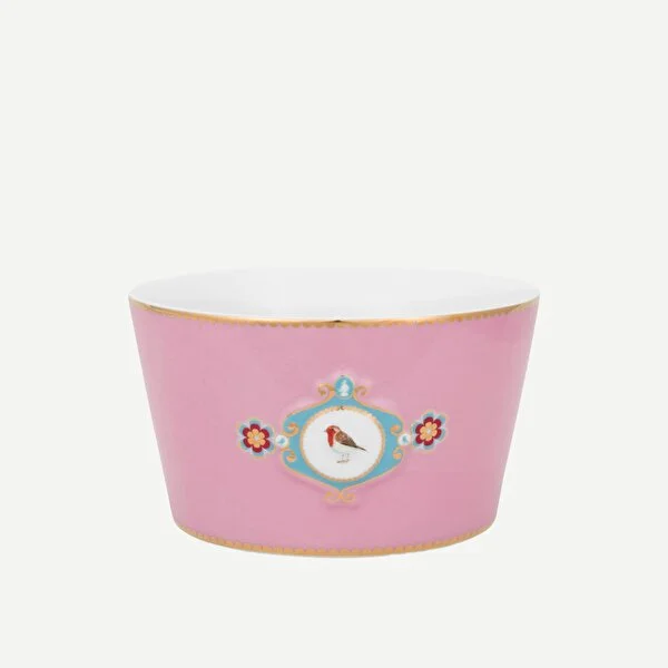 Love Bird Pembe Madalyon Desenli Kase 15 cm