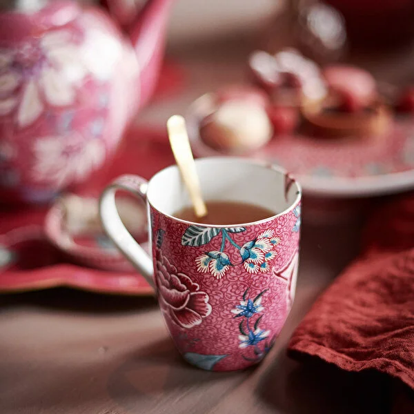 Flower Festival Kırmızı İkili Büyük Mug Seti 350 ml.