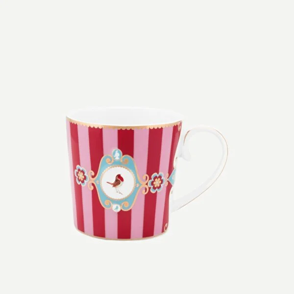 KIRMIZI/PEMBE ÇİZGİLİ MUG