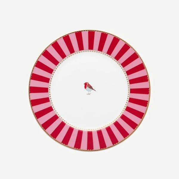 Love Bird Tabak 17 Cm, Kırmızı / Pembe