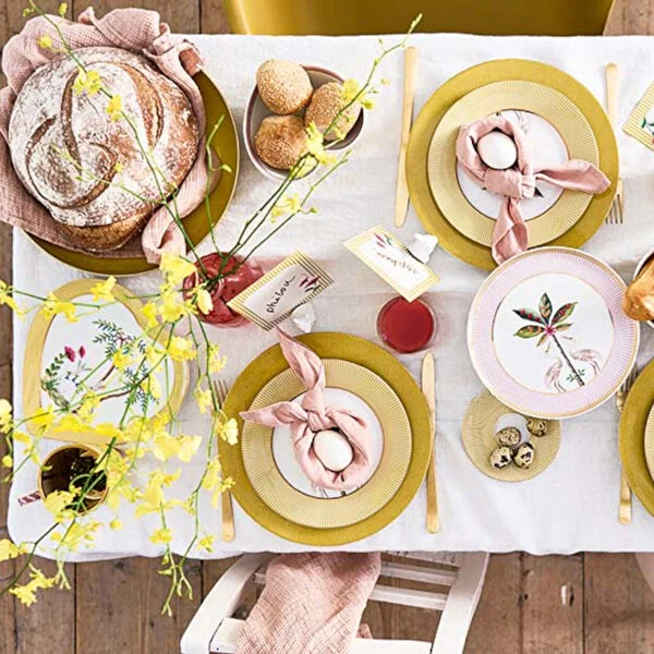 Sarı Porselen Yemek Tabağı 26,5 cm