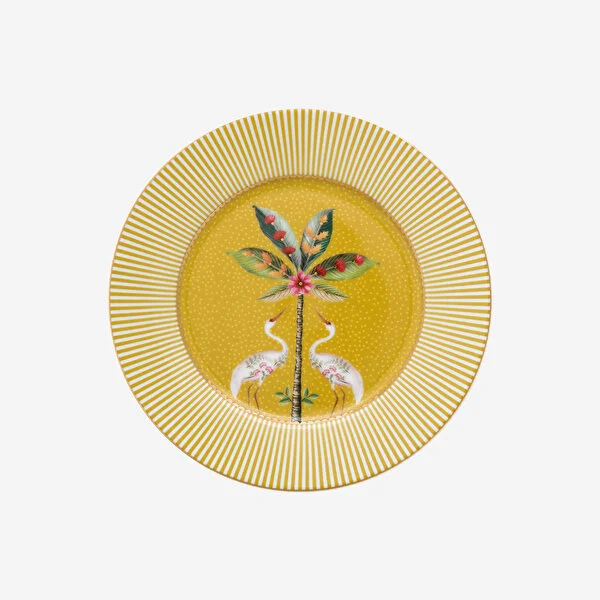 Sarı Porselen Pasta Tabağı 17 cm