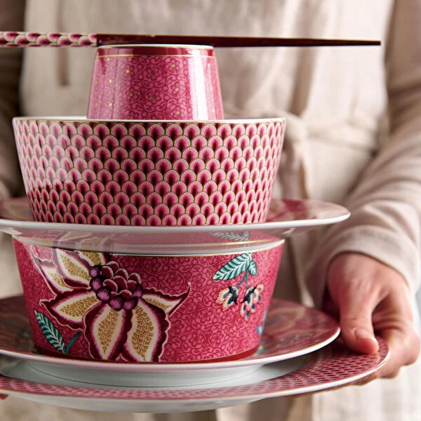 Giftset Round Oriental Flower Festival Dark Pink