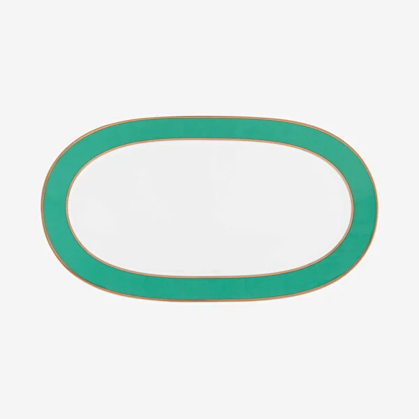 Chique Yeşil Oval Tabak 28x16x2 cm