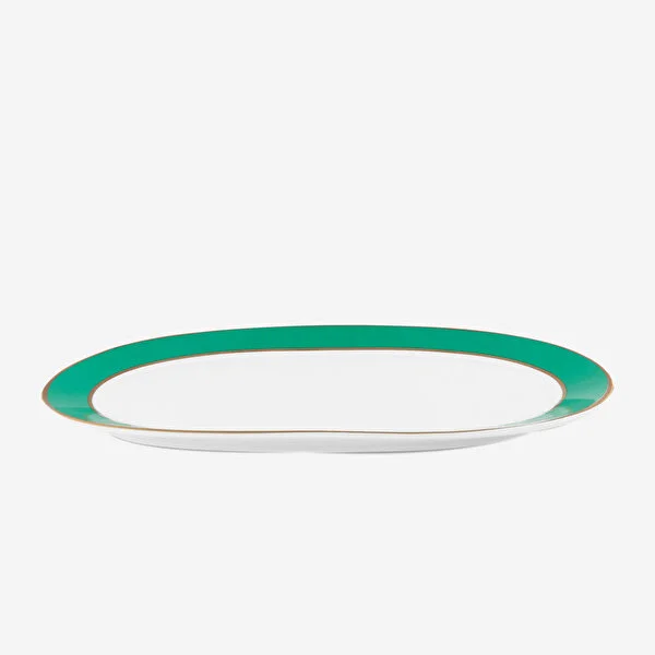 Chique Yeşil Oval Tabak 28x16x2 cm