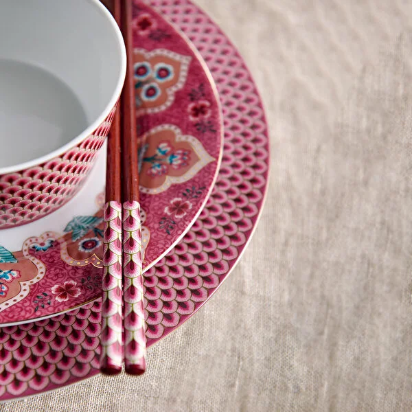 Giftset Bowls Oriental Flower Festival Dark Pink 12cm