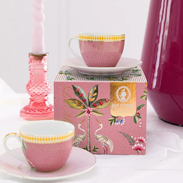 La Majorelle İkili Pembe Kahve Fincanı Seti 120 ml. 