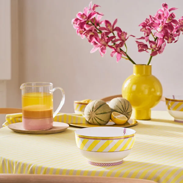 Chique Sarı Çizgili Kase 18 cm    8720874272045