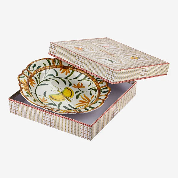 Bambu Kelebekli Servis Kasesi 38 cm