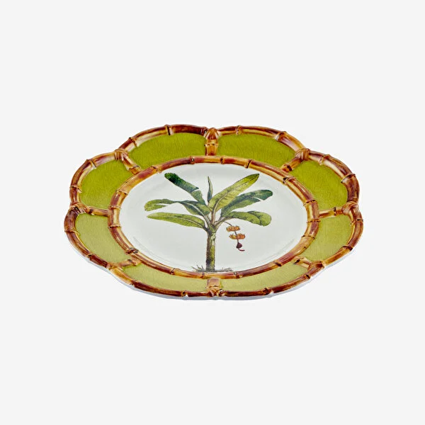 Bambu Açık Yeşil / Beyaz  Tabak 23 cm
