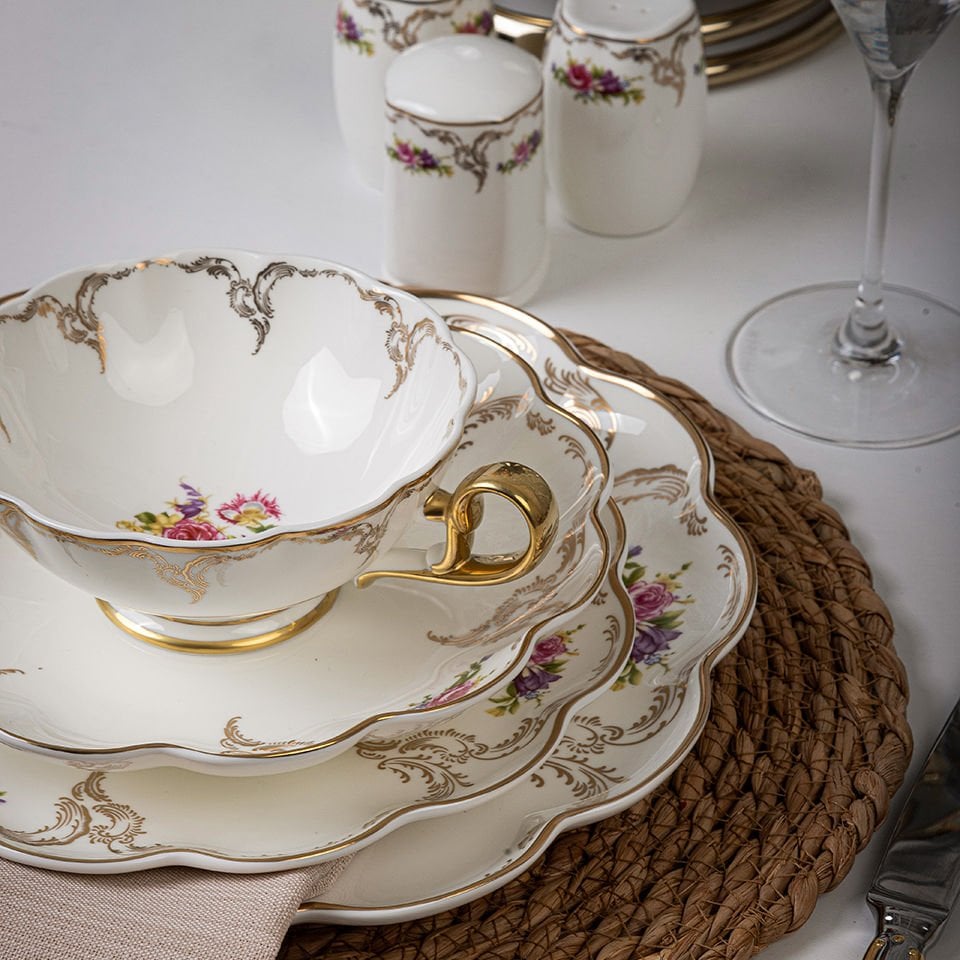 FX1123 PIA FLOWERS 60 PRÇ YEMEK TAKIMI   C12FX1123041