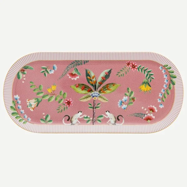 La Majorelle Pembe Oval Kek Servis Tabağı