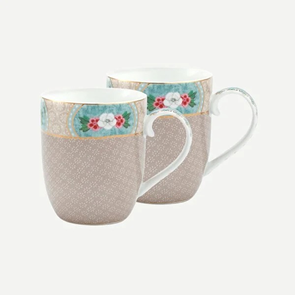 Blushing Birds İkili Haki Küçük Mug Seti 145 ml. 