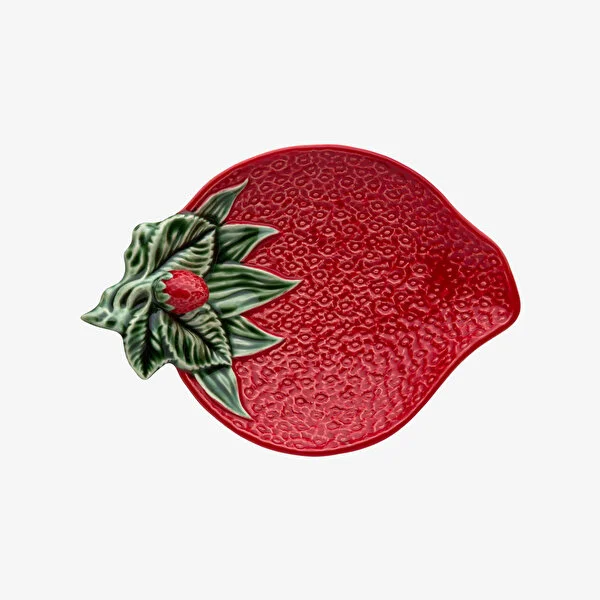 Çilek Formlu Kırmızı Tabak 21 cm